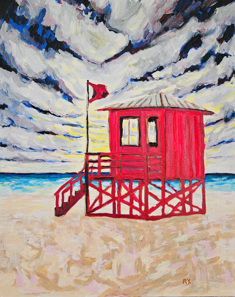 Red Lifeguard Station